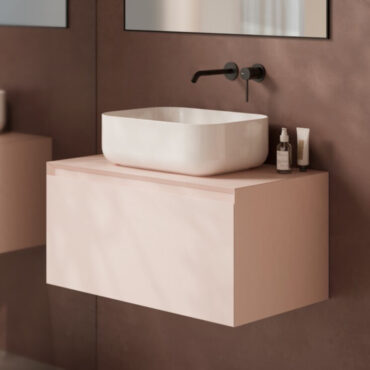 glossy white ceramic countertop washbasin 50x37 unique alice ceramica
