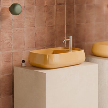 vasque à poser céramique couleur miel 60x40 plan nur alice ceramica