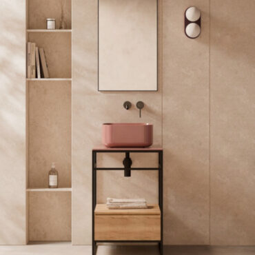 lavabo da appoggio ceramica colorato malva unica 37x37 alice ceramica