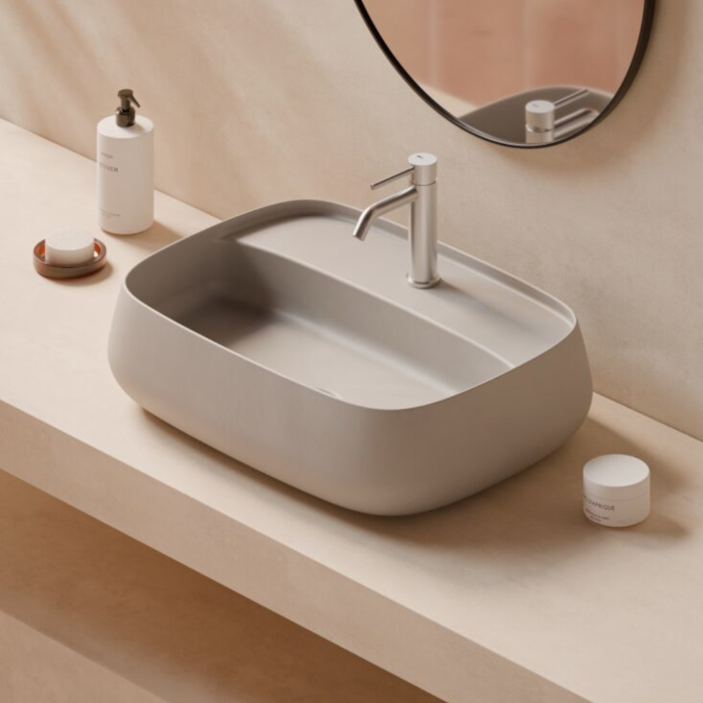 grey ceramic countertop washbasin 60x45 nur plan alice ceramica