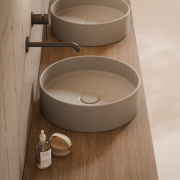 lavabo da appoggio ceramica grigio hide circle alice ceramica