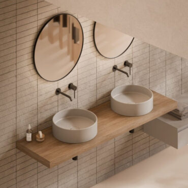 lavabo da appoggio ceramica grigio opaco hide circle alice ceramica