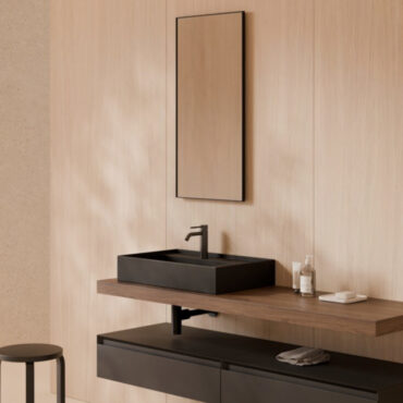 black ceramic countertop washbasin with hide hole 65x40 alice ceramica