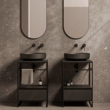 lavabo da appoggio ceramica nero diametro 45 form alice ceramica