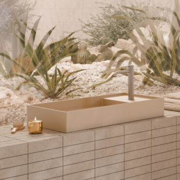 lavabo da appoggio ceramica sabbia 85x37 hide alice ceramica