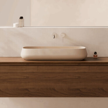 sand ceramic vessel sink without tap hole nur 80x35 alice ceramica