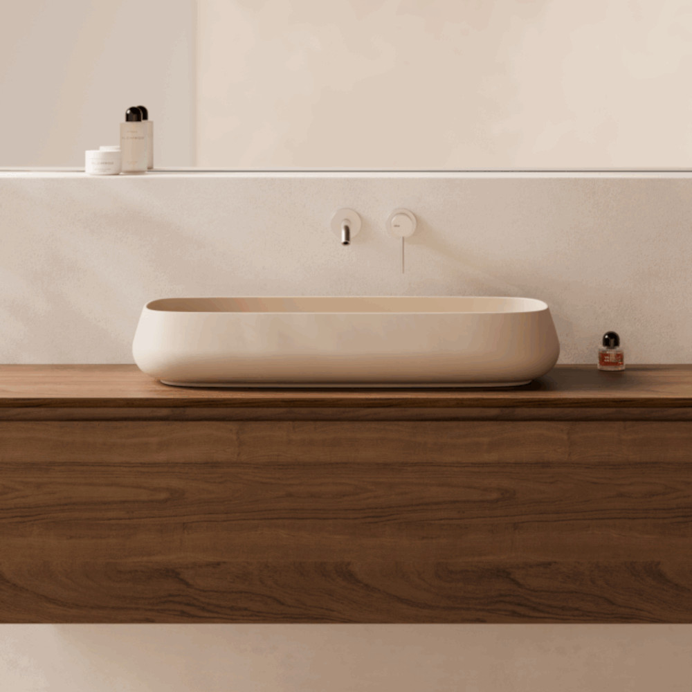 sand ceramic vessel sink without tap hole nur 80x35 alice ceramica