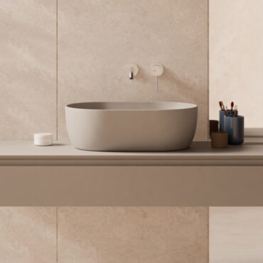lavabo da appoggio ceramica sabbia unica 55x35 alice ceramica