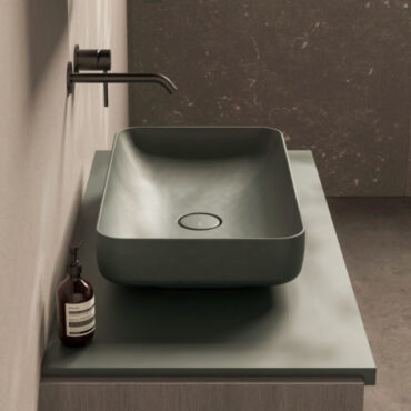 lavabo da appoggio ceramica verde alpi form 60x35 alice ceramica
