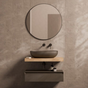 lavabo da appoggio form ceramica ovale 60x35 color caffè alice ceramica