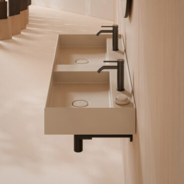 Sandfarbenes Keramik-Waschbecken 120x45 alice ceramica