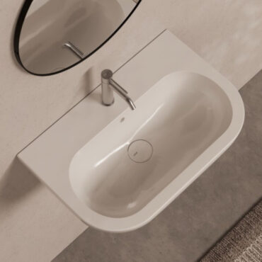 lavabo sospeso ceramica bianco 68x45 dettaglio form alice ceramica