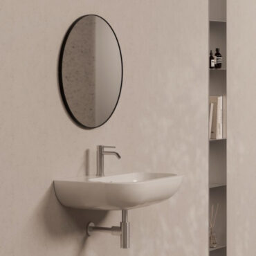68x45 white ceramic wall-hung washbasin form alice ceramica
