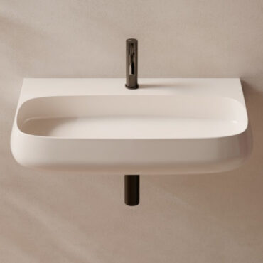 lavabo sospeso ceramica bianco con foro rubinetto nur 75x45 alice ceramica