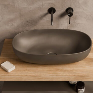 coffee form 60x35 oval alice ceramic countertop wash basin