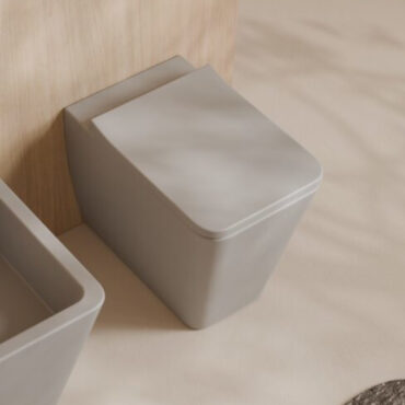 hide square alice gray color ceramic floor vase