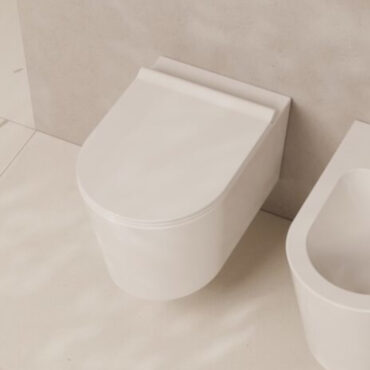 vaso sospeso ceramica bianco lucido rimless fom alice ceramica