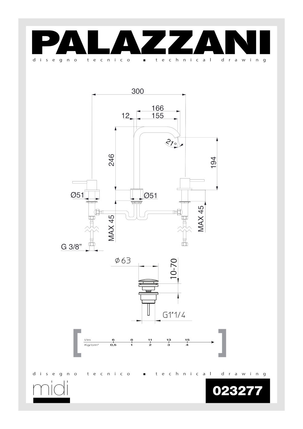 fiche technique mélangeur lavabo 3 trous 023277 midi palazzani