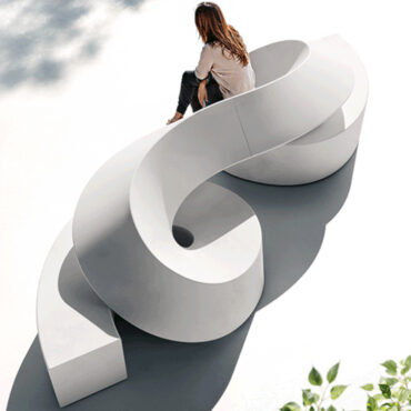 assise polyéthylène blanche design modulable outdoor twist plust