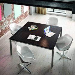 tavolo tris riunione ufficio piano melaminico meco office